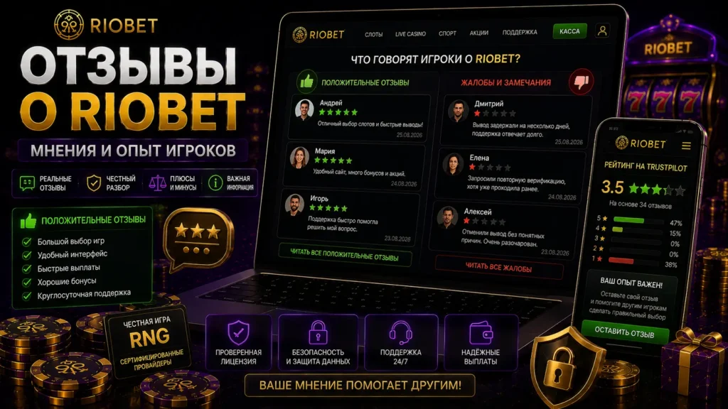 Отзывы о Riobet — мнения игроков, плюсы и жалобы