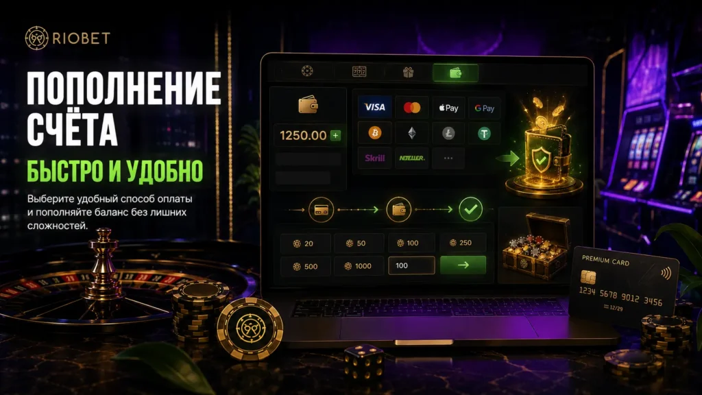 Пополнение счёта Riobet