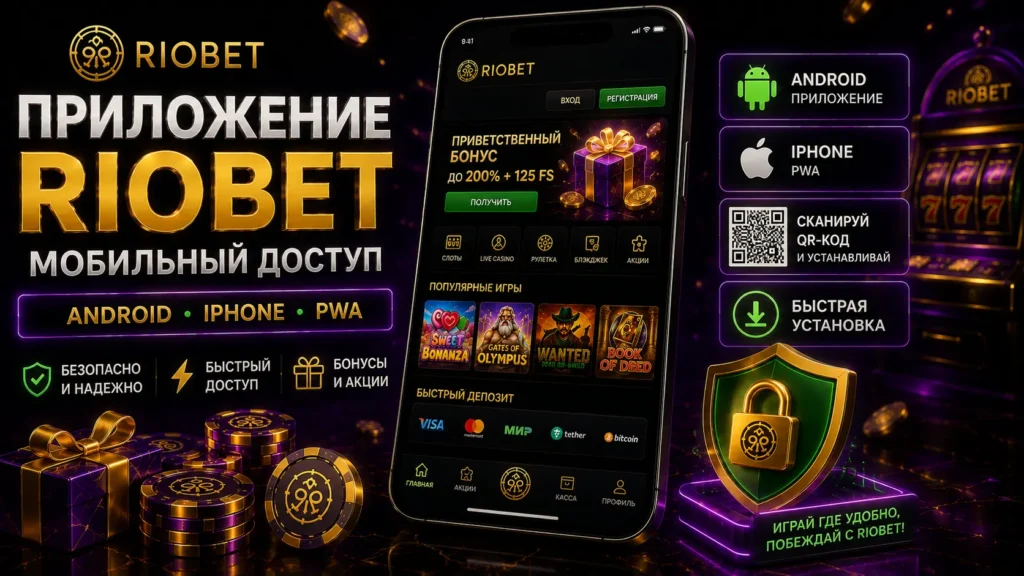 Приложение Riobet — мобильный доступ на Android и iPhone