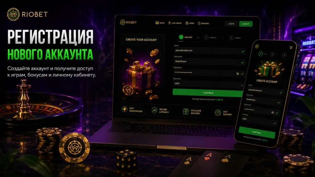 Регистрация в Riobet