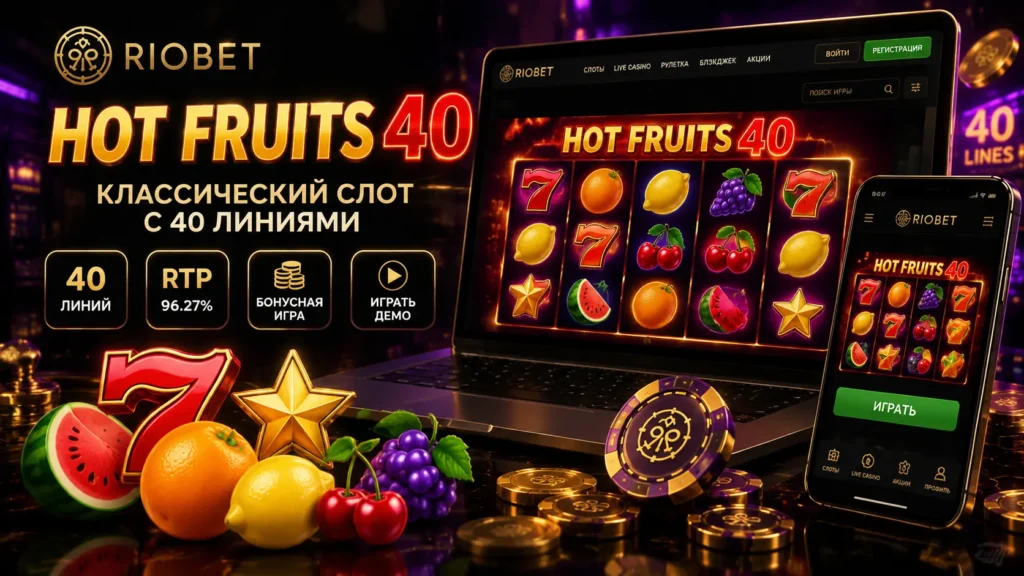 Hot Fruits 40 в Riobet — обзор слота и 40 линий